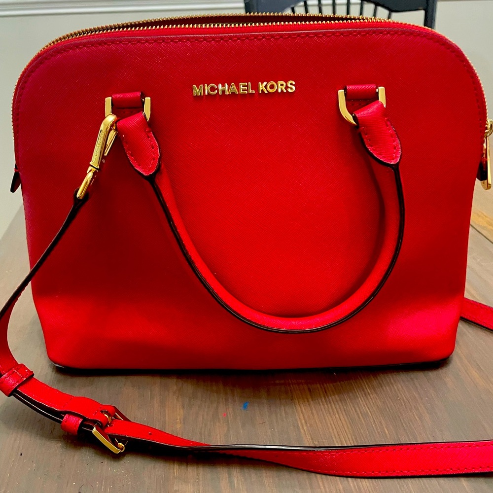 Red MK Michael Kors handbag